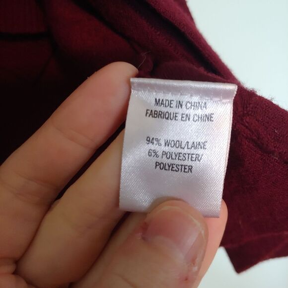 Theory Abie Evian Stretch Maroon Drape Wool Cardigan Sweater Size P (XS) - Picture 7 of 7